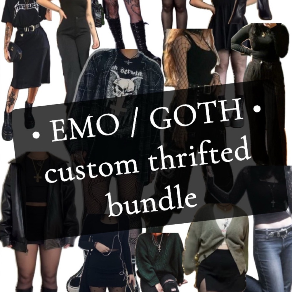 🤍 CUSTOM emo goth thrifted style box!! 6 - 8 ITEMS✨